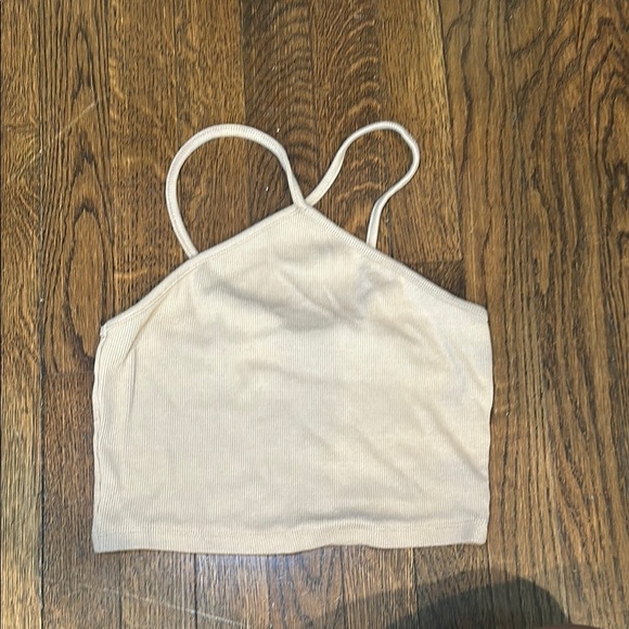 Zara Tan Halter Crop Top - Picture 1 of 4